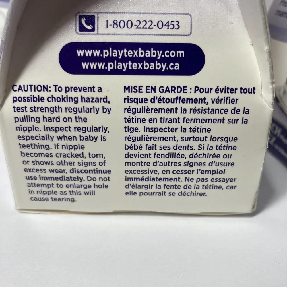 Playtex NaturaLatch Slow Flow Silicone Nipples Baby Bottle 0-3M+ (4) 2 Packs